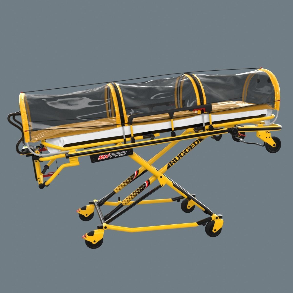 Corona Emergency Stretcher Low-poly 3D model_2