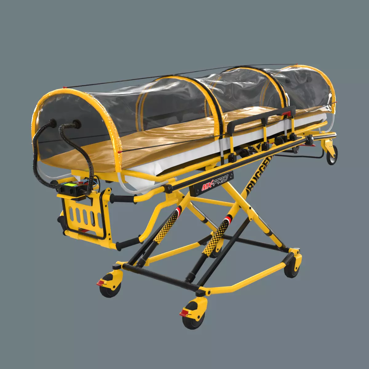 Corona Emergency Stretcher Low-poly 3D model_0