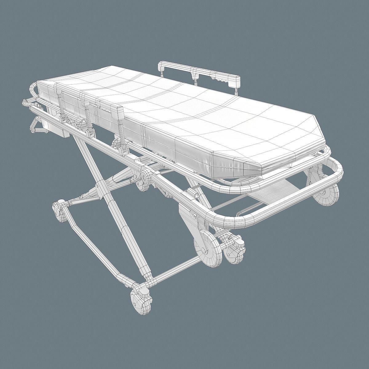 Corona Emergency Stretcher Low-poly 3D model_31
