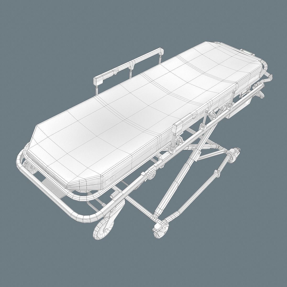 Corona Emergency Stretcher Low-poly 3D model_34