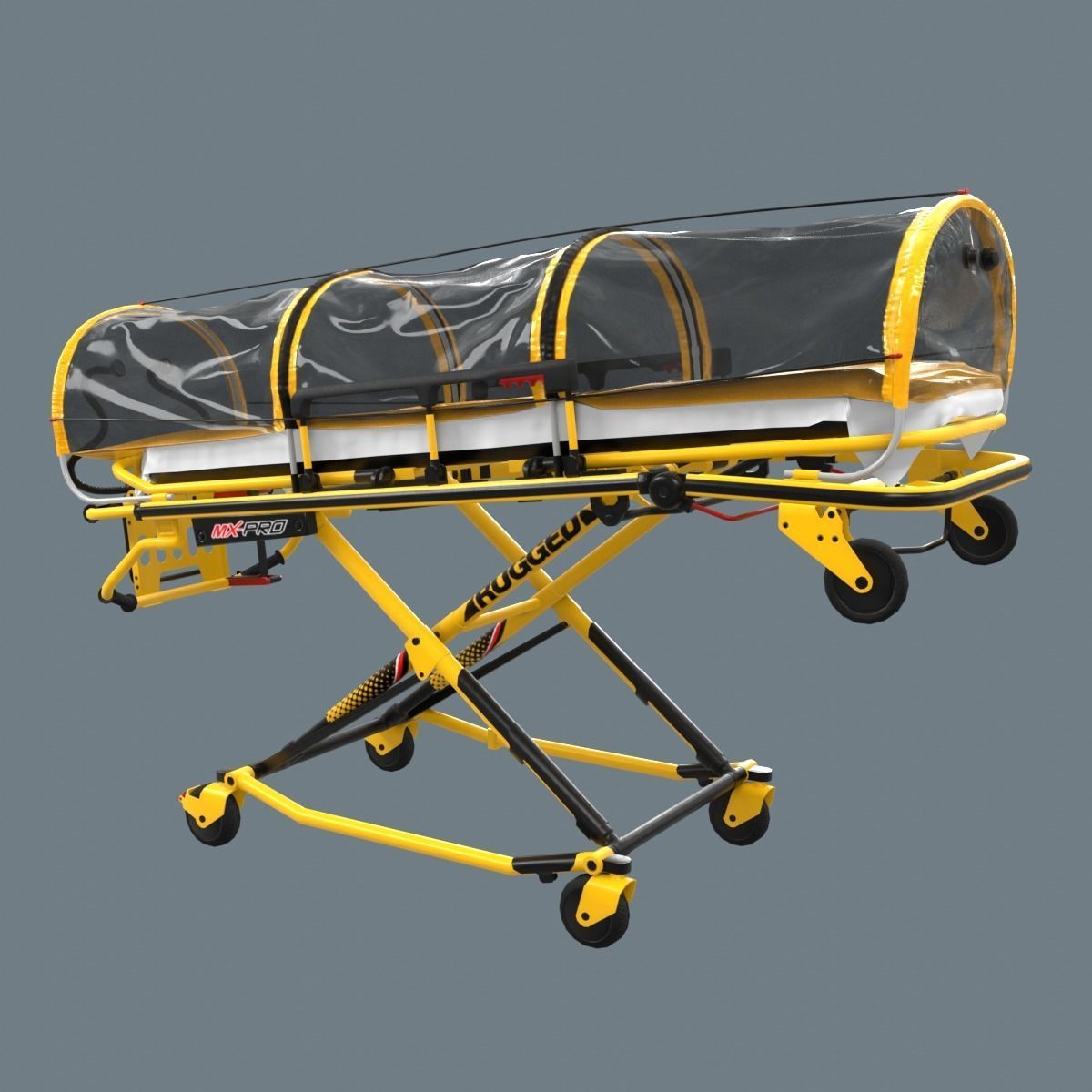 Corona Emergency Stretcher Low-poly 3D model_3