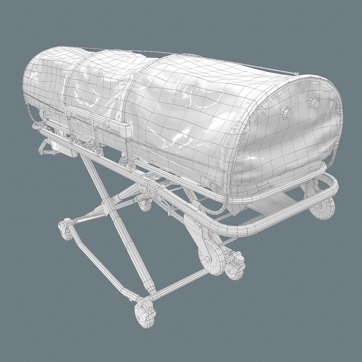 Corona Emergency Stretcher Low-poly 3D model_30