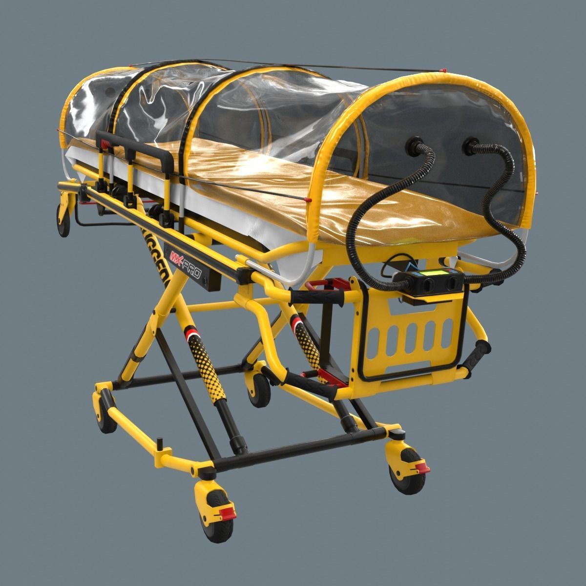 Corona Emergency Stretcher Low-poly 3D model_9