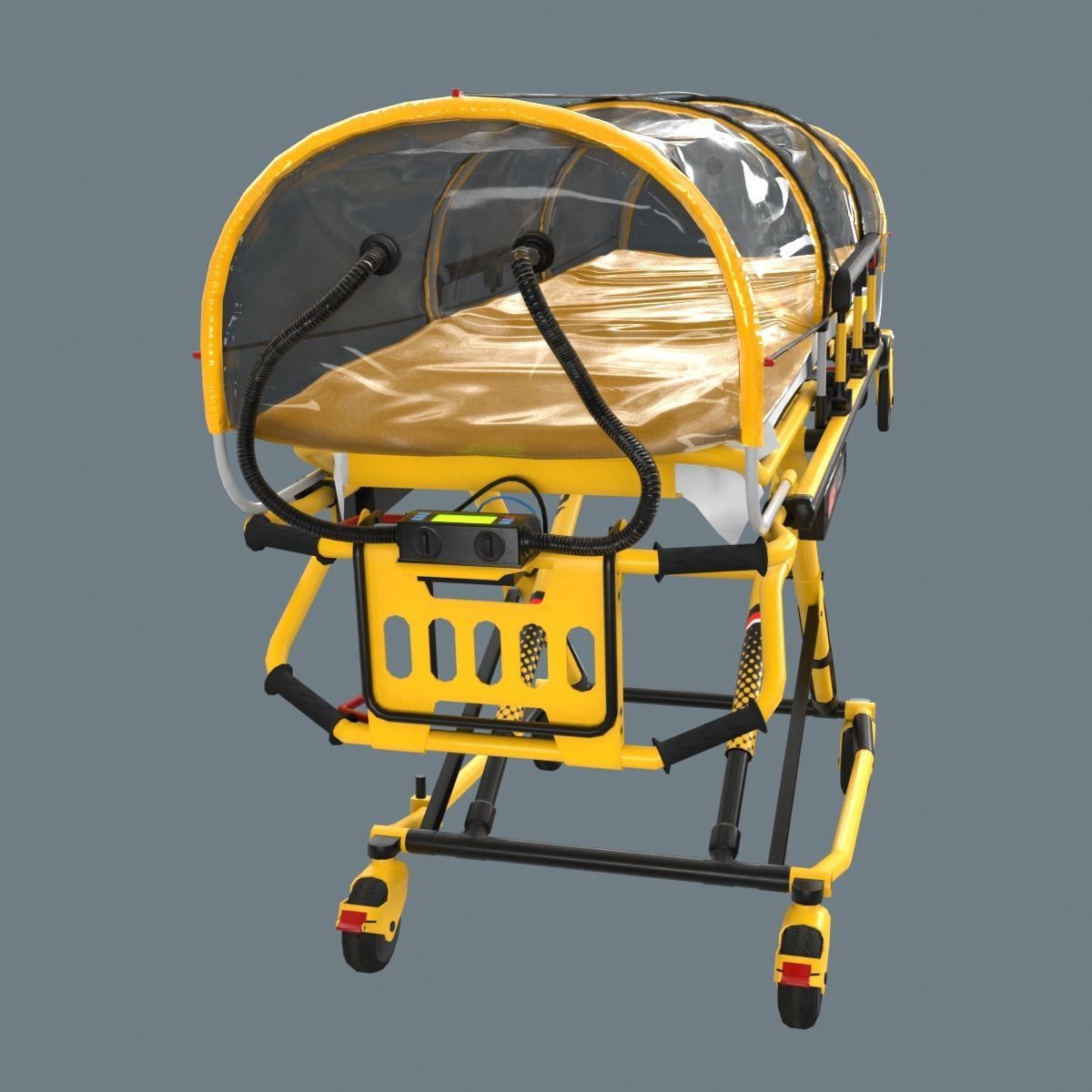Corona Emergency Stretcher Low-poly 3D model_10