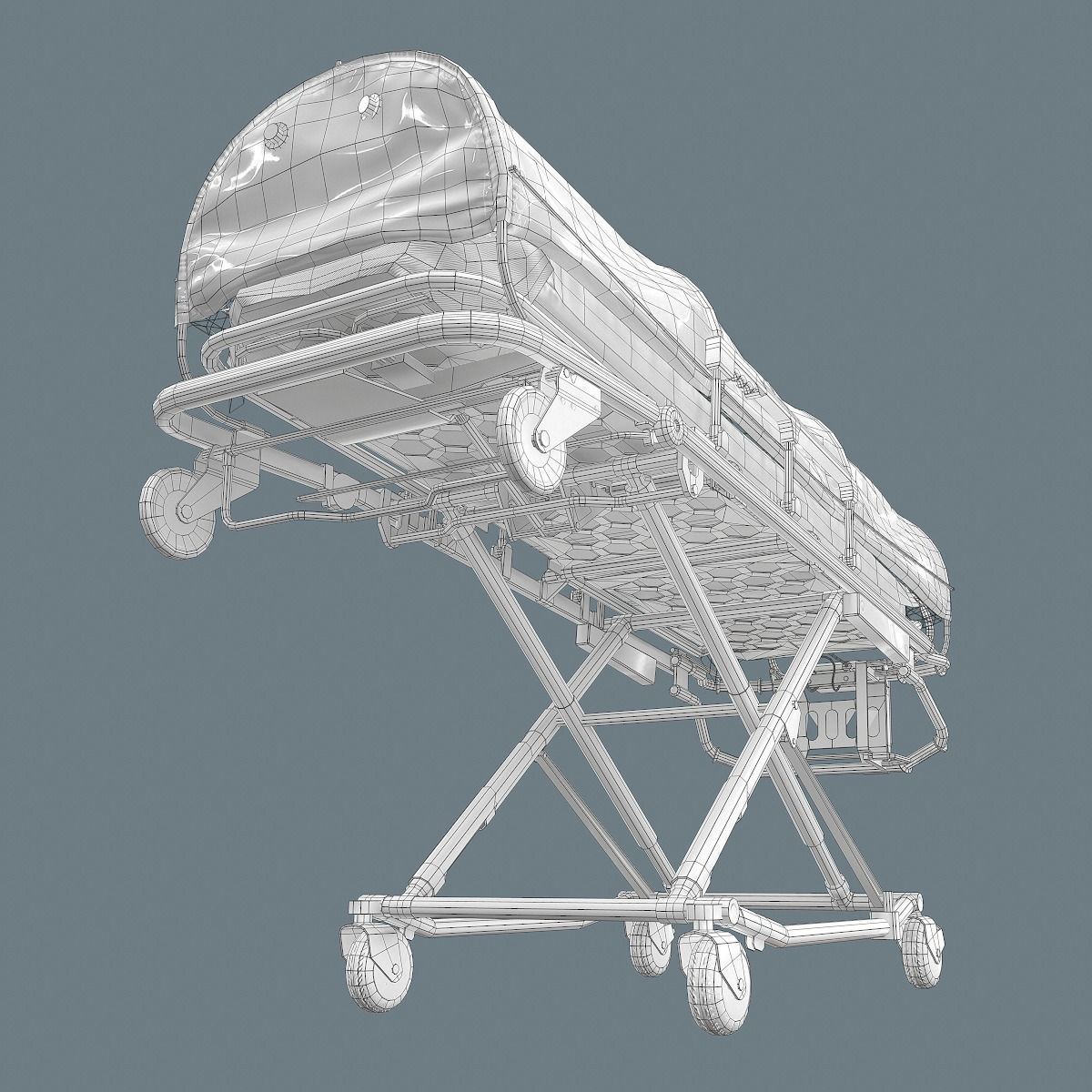 Corona Emergency Stretcher Low-poly 3D model_32