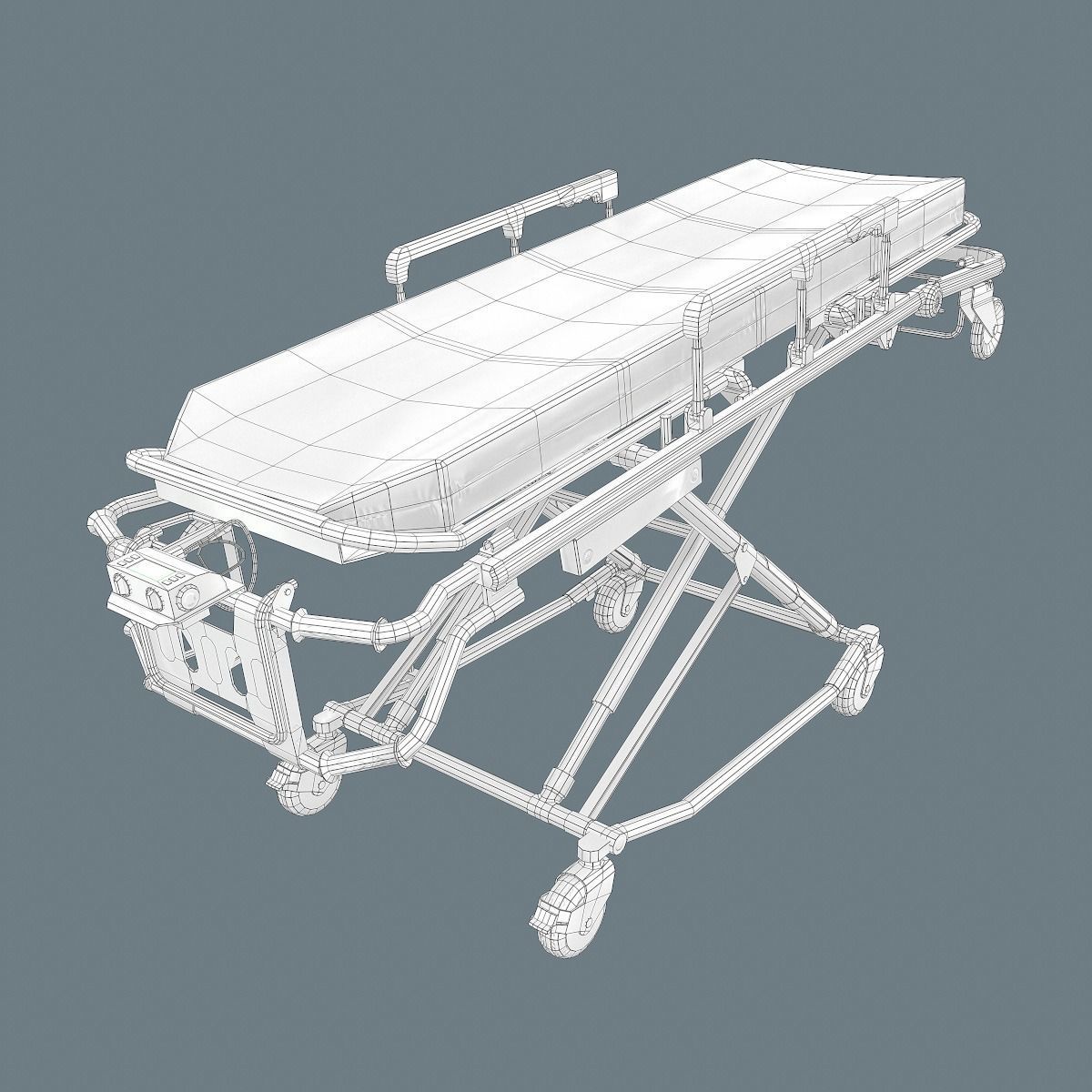 Corona Emergency Stretcher Low-poly 3D model_29