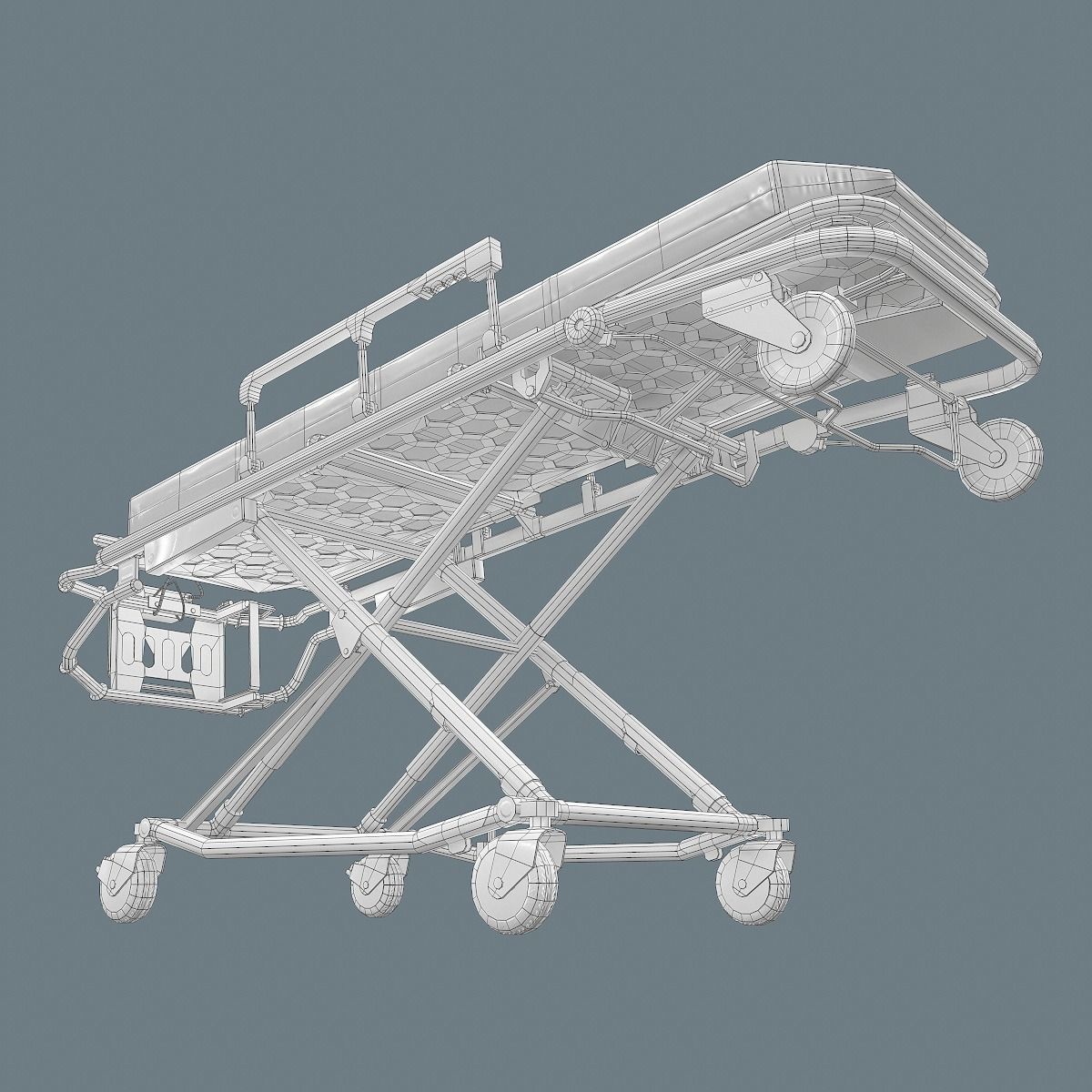 Corona Emergency Stretcher Low-poly 3D model_33