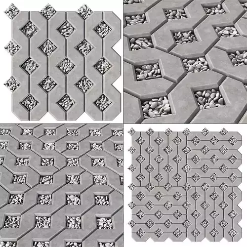 Ecoparking square stone thick 3D model