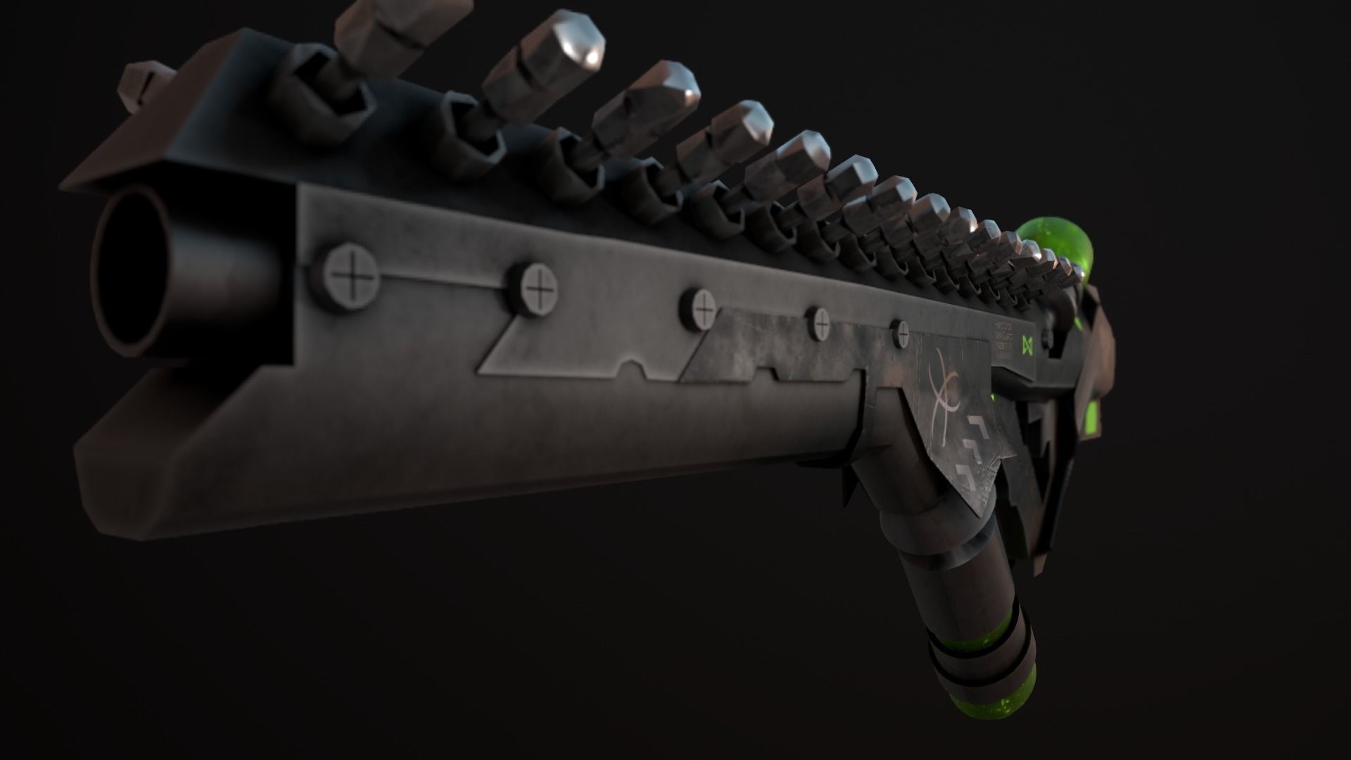 Sci-Fi Weapon - Hard Ops Low-poly 3D model_6