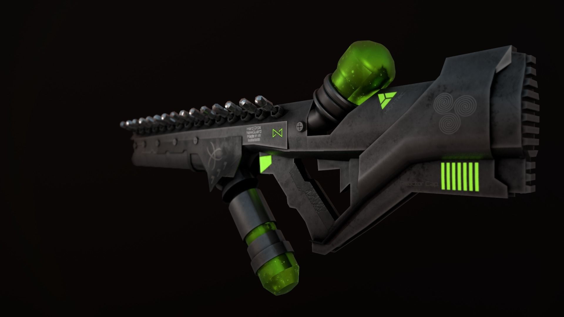 Sci-Fi Weapon - Hard Ops Low-poly 3D model_3