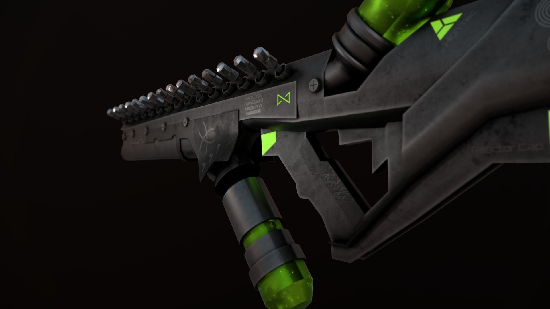 Sci-Fi Weapon - Hard Ops Low-poly 3D model_2