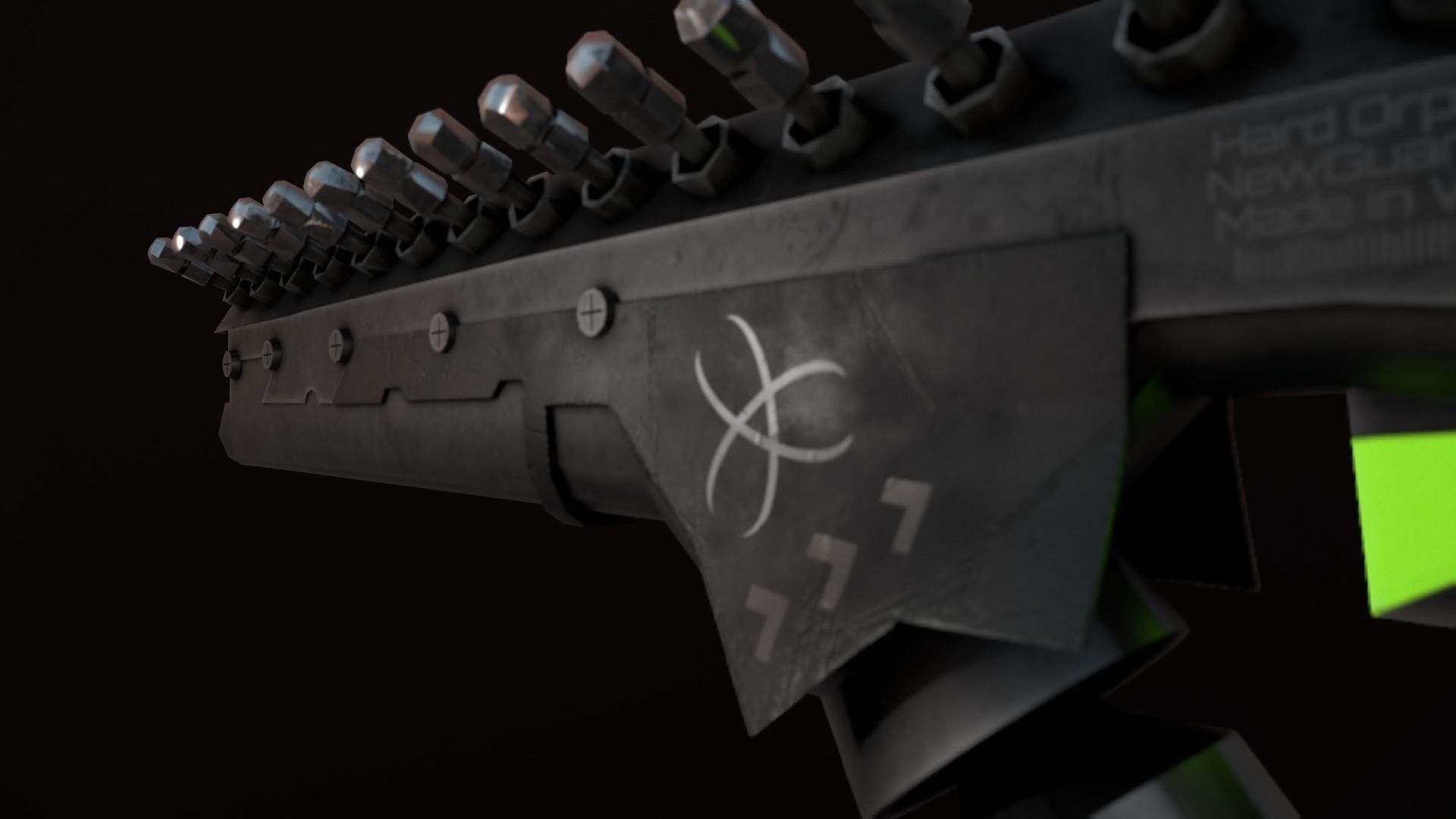 Sci-Fi Weapon - Hard Ops Low-poly 3D model_8