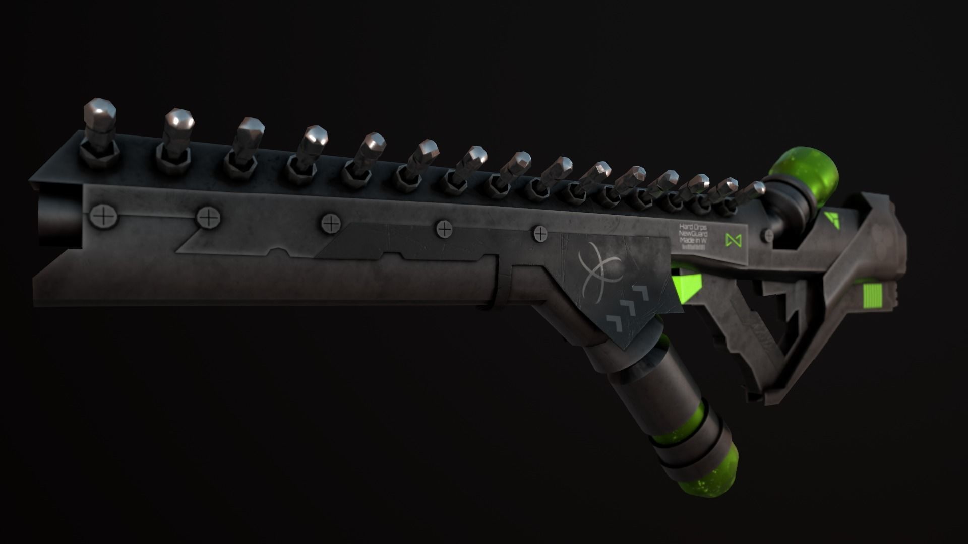Sci-Fi Weapon - Hard Ops Low-poly 3D model_9