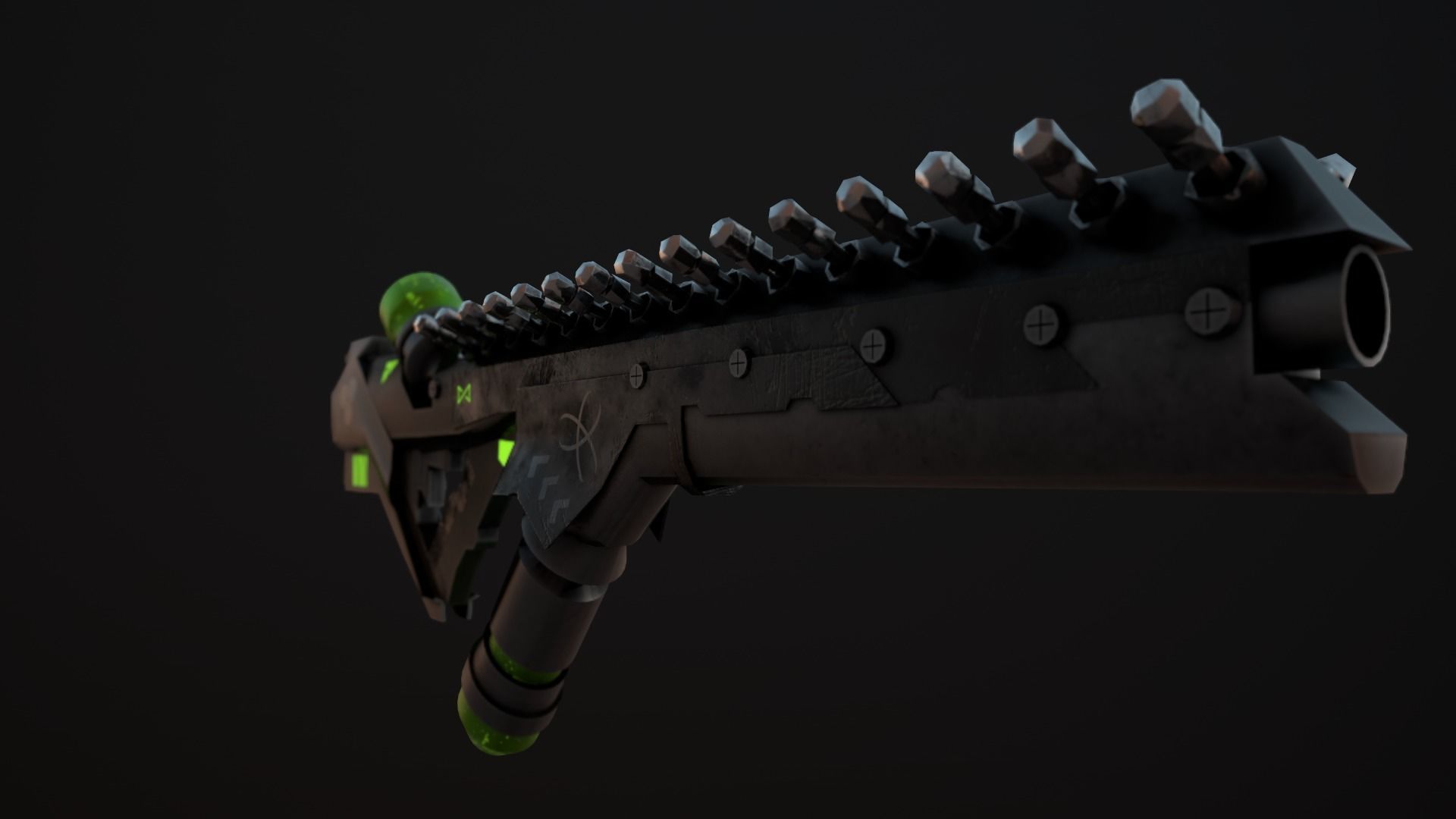 Sci-Fi Weapon - Hard Ops Low-poly 3D model_4
