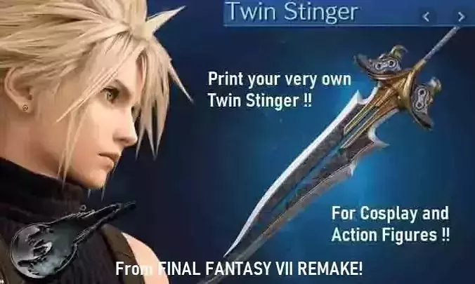 Twin Stinger Final Fantasy Cloud Strife Sword HALF PRICE SALE