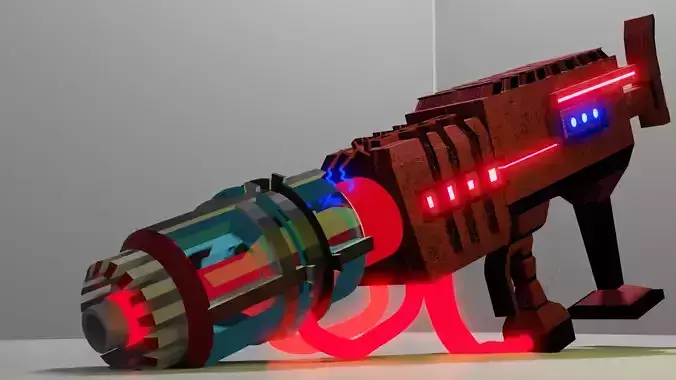 Sci fi Fire Boll Gun Animated