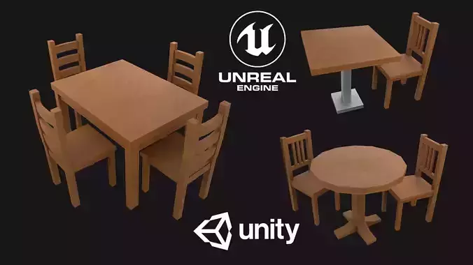 Dining Set four wooden chairs and table