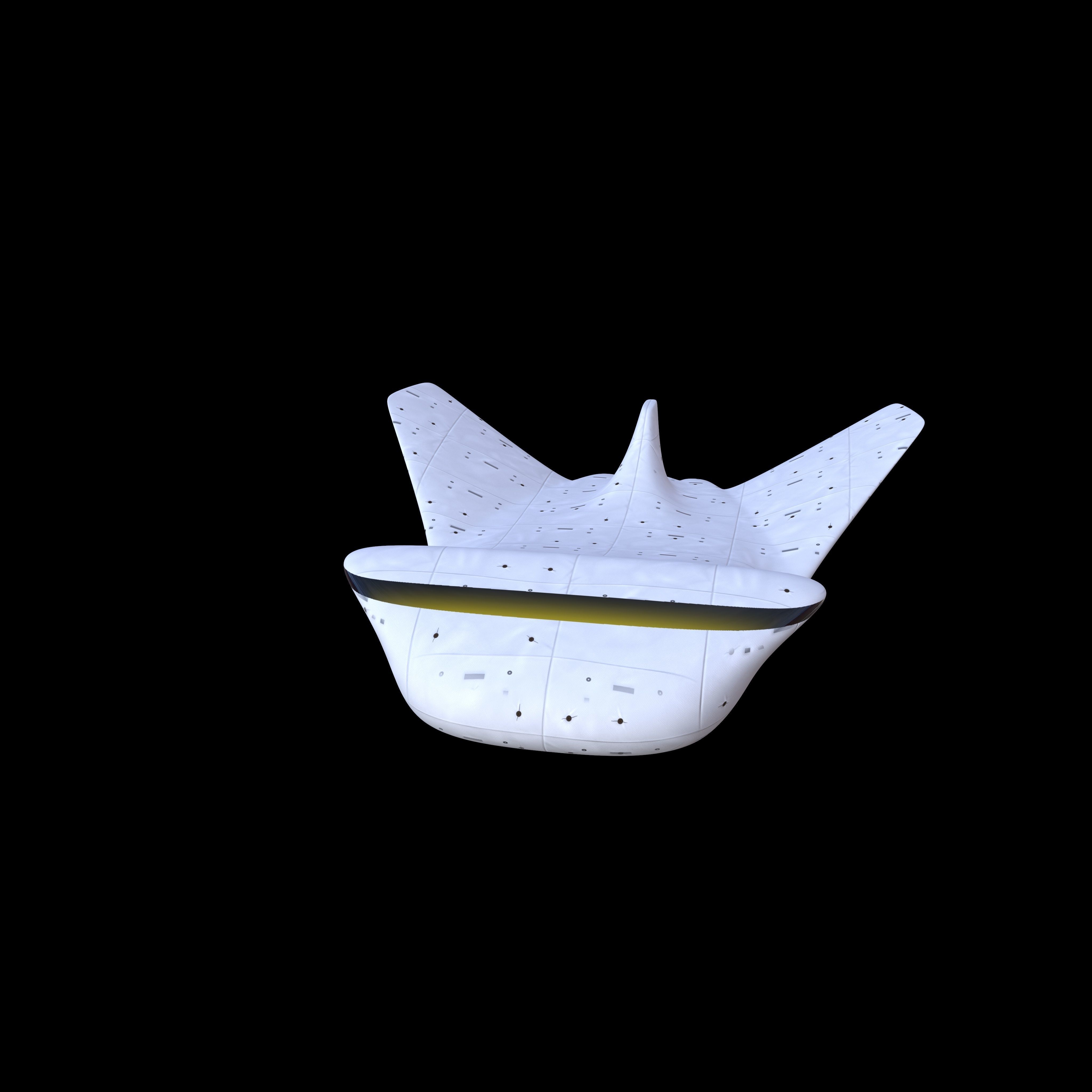 Spaceship Low Poly PBR 3D Model spacecraft Low-poly 3D model_15