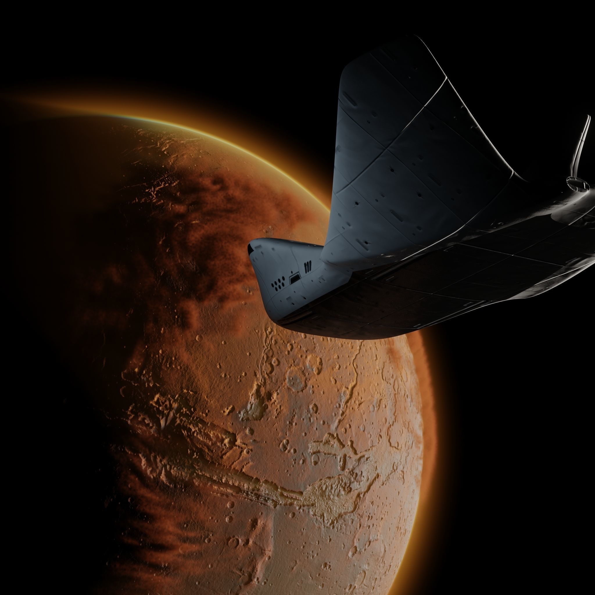 Spaceship Low Poly PBR 3D Model spacecraft Low-poly 3D model_4