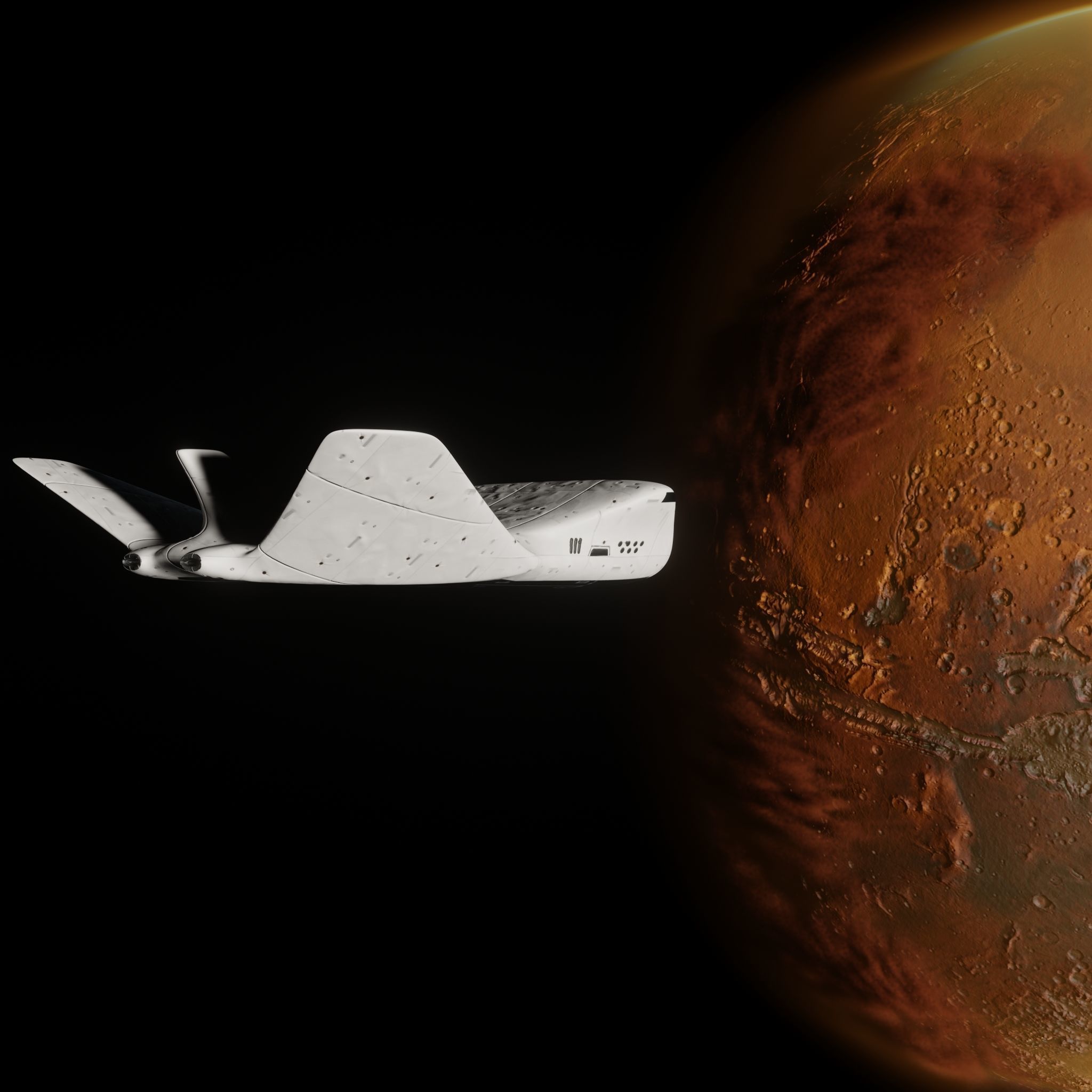 Spaceship Low Poly PBR 3D Model spacecraft Low-poly 3D model_5