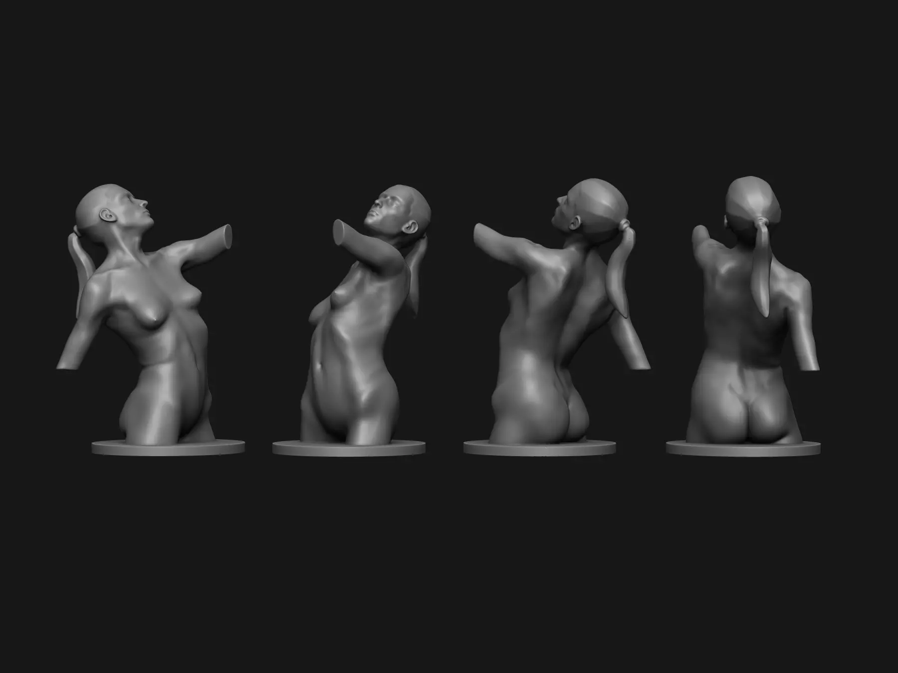 Woman torso 3D print model_0