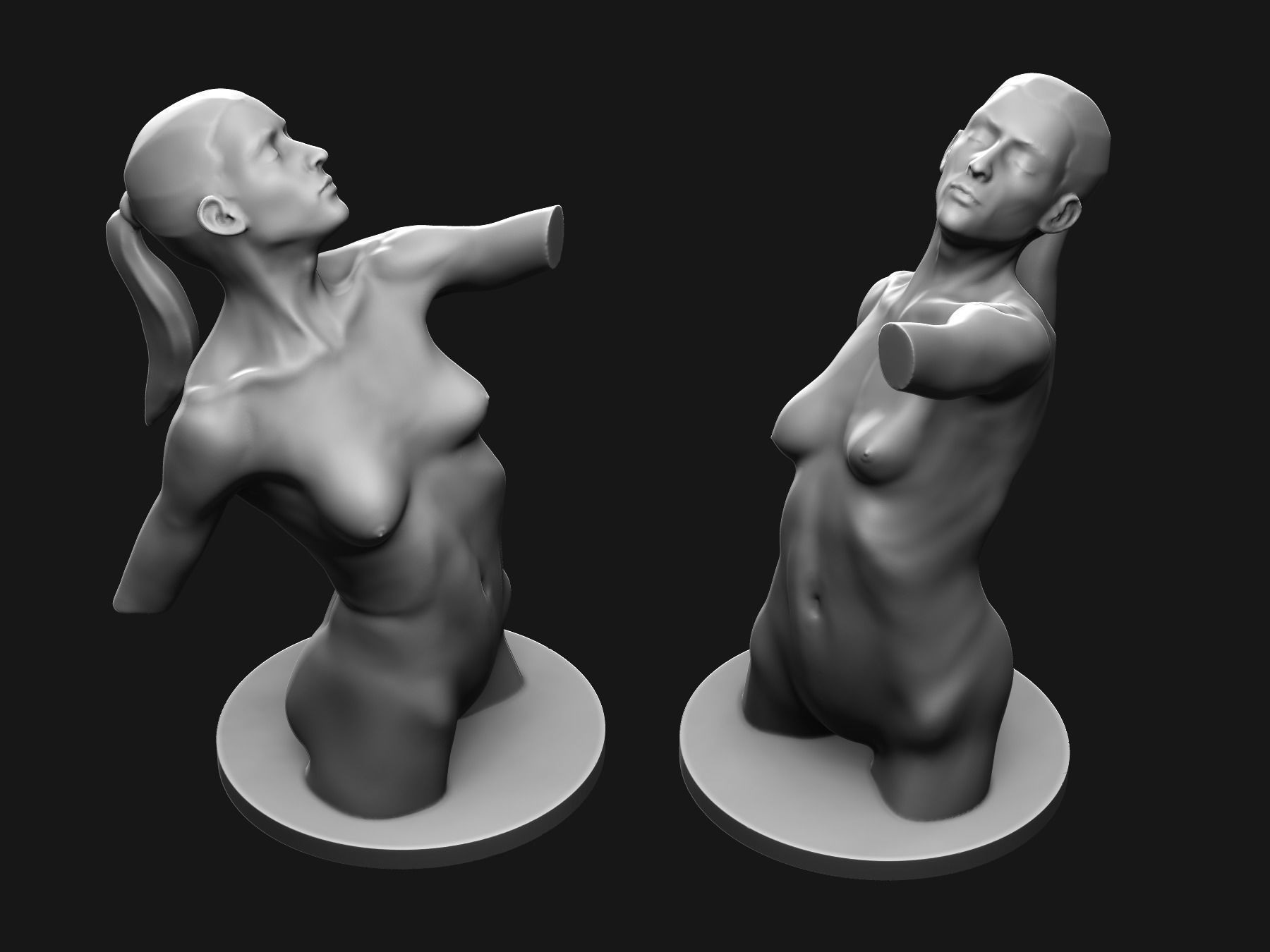 Woman torso 3D print model_1
