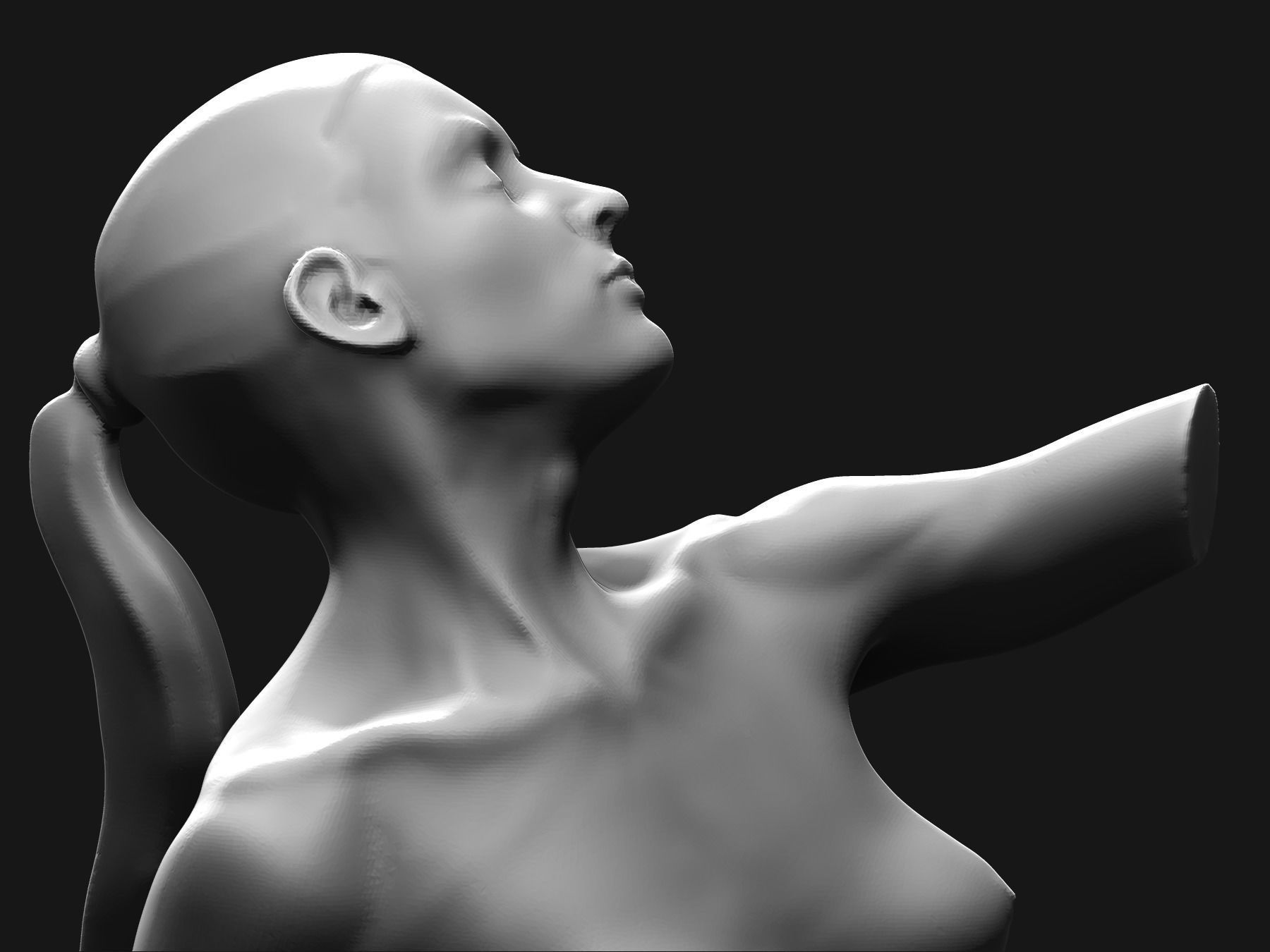 Woman torso 3D print model_2