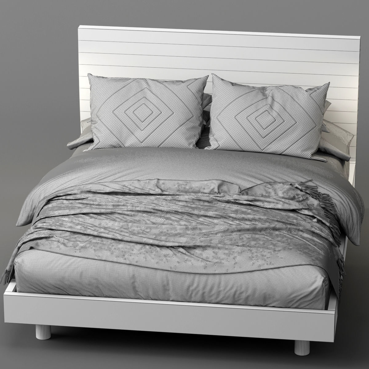 Cayman Platform Bed 3D model_2