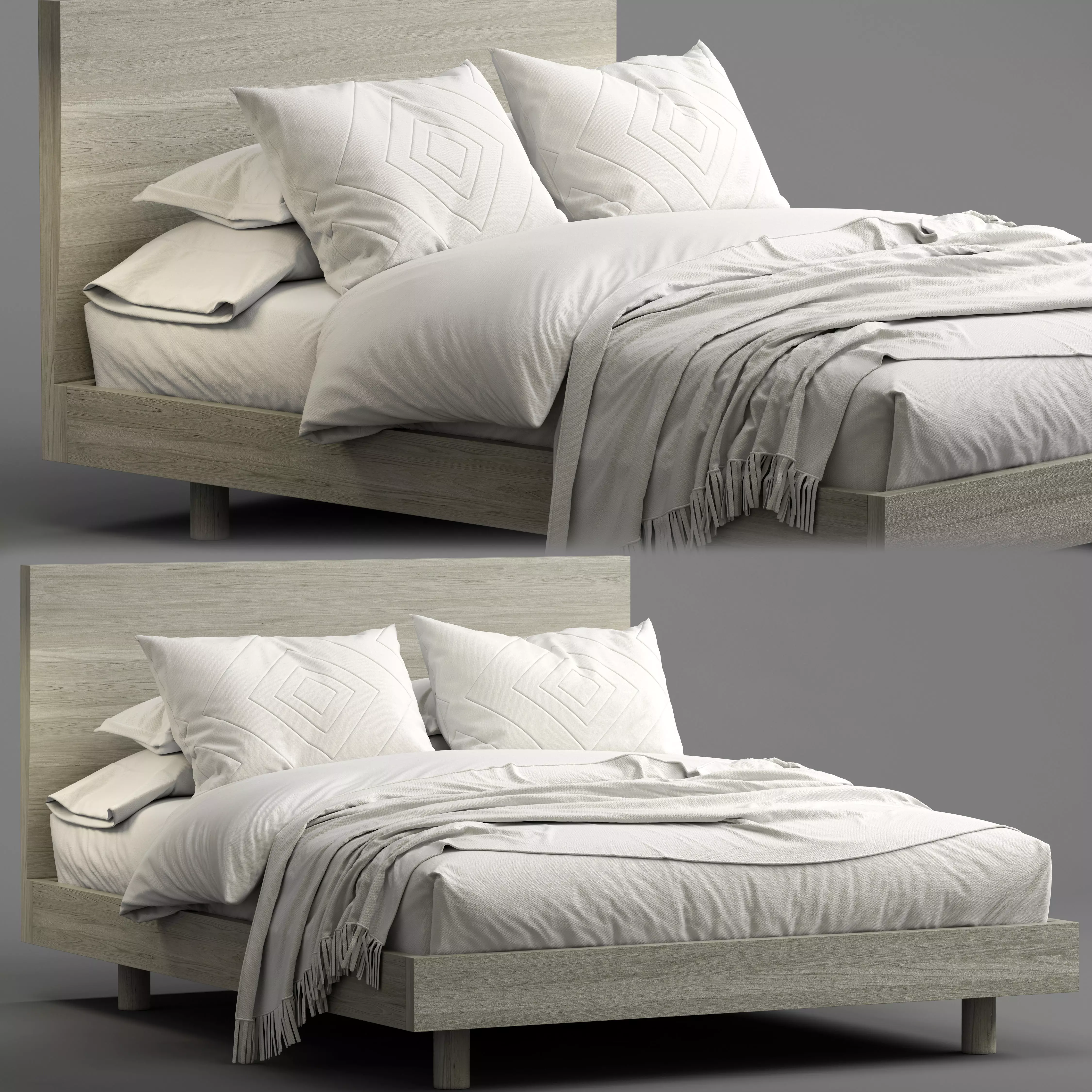 Cayman Platform Bed 3D model_0