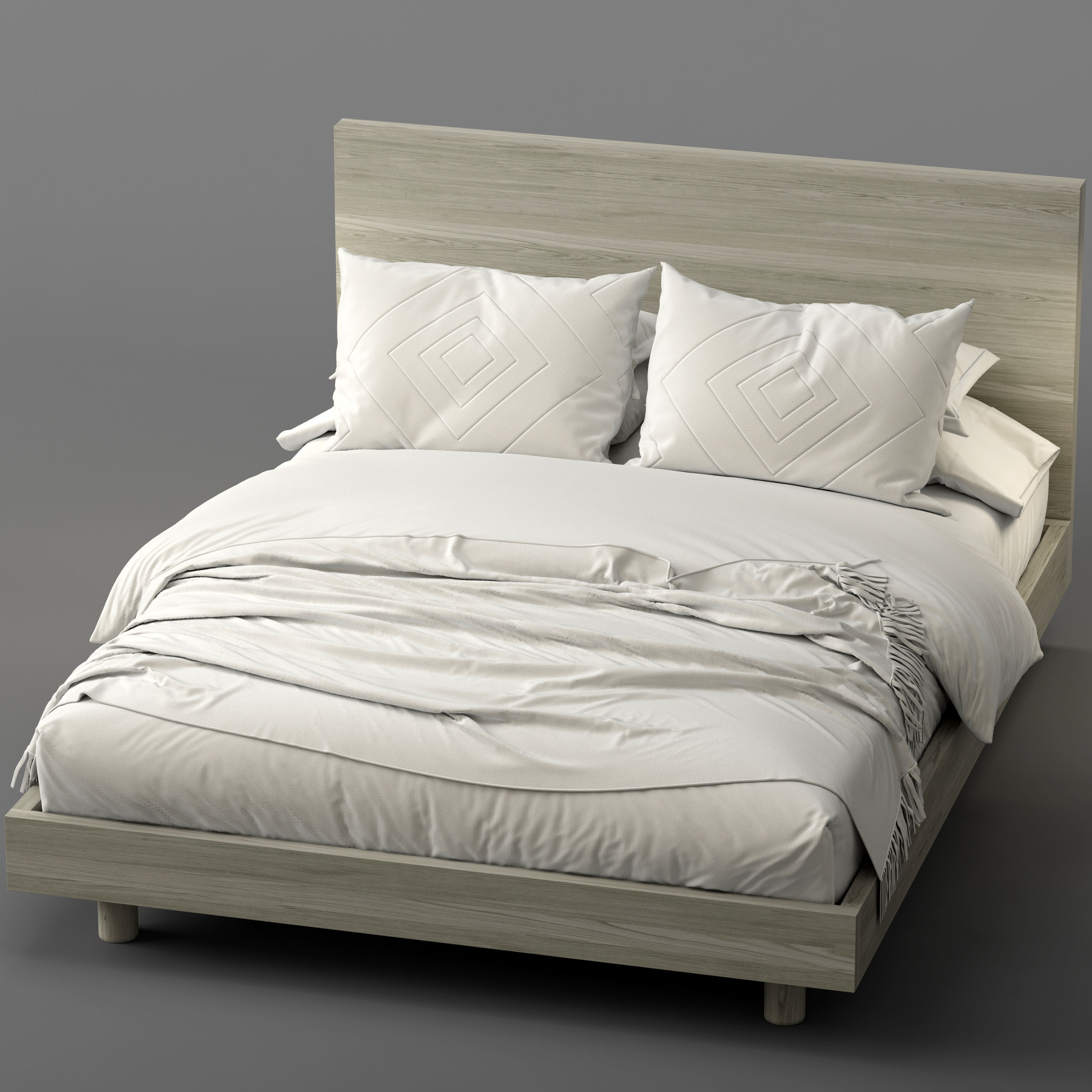 Cayman Platform Bed 3D model_1