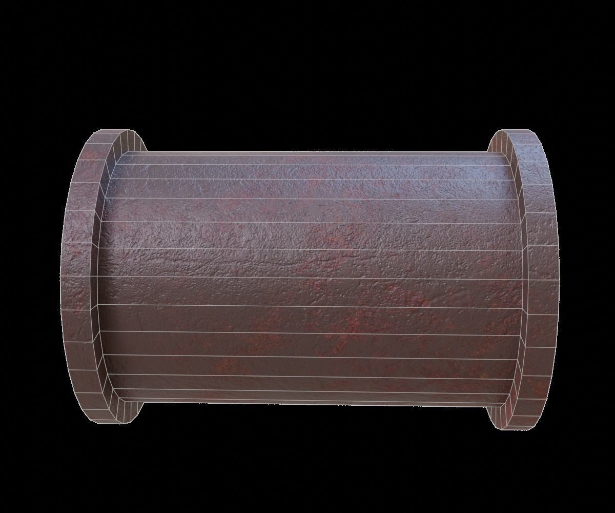lowpoly pipe cylindrical Low-poly 3D model_1