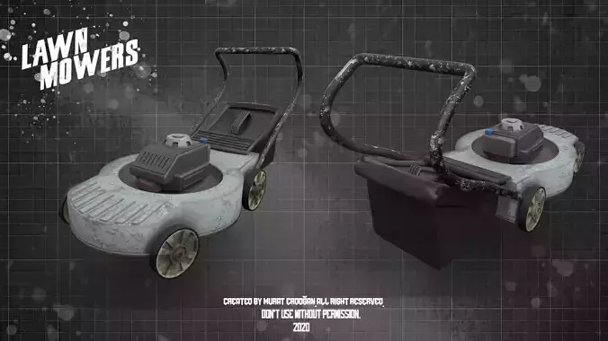 Lawn Mowers PBR 3D model