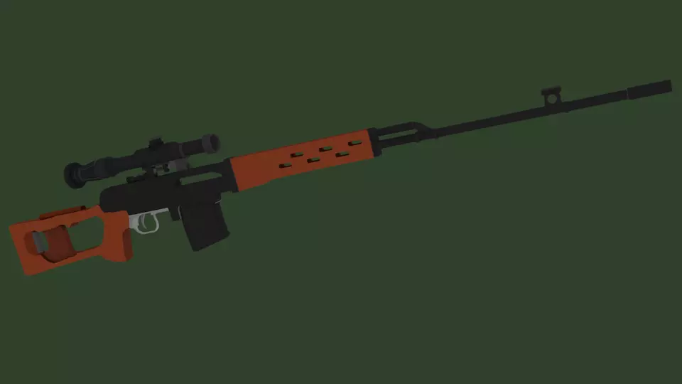 Dragunov Sniper Rifle Low-poly 3D model