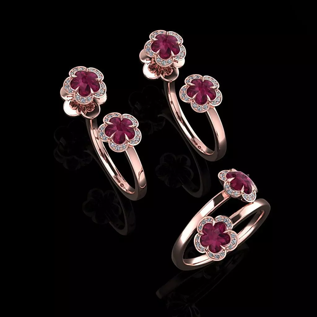 Ring and Earrings 71 3D print model