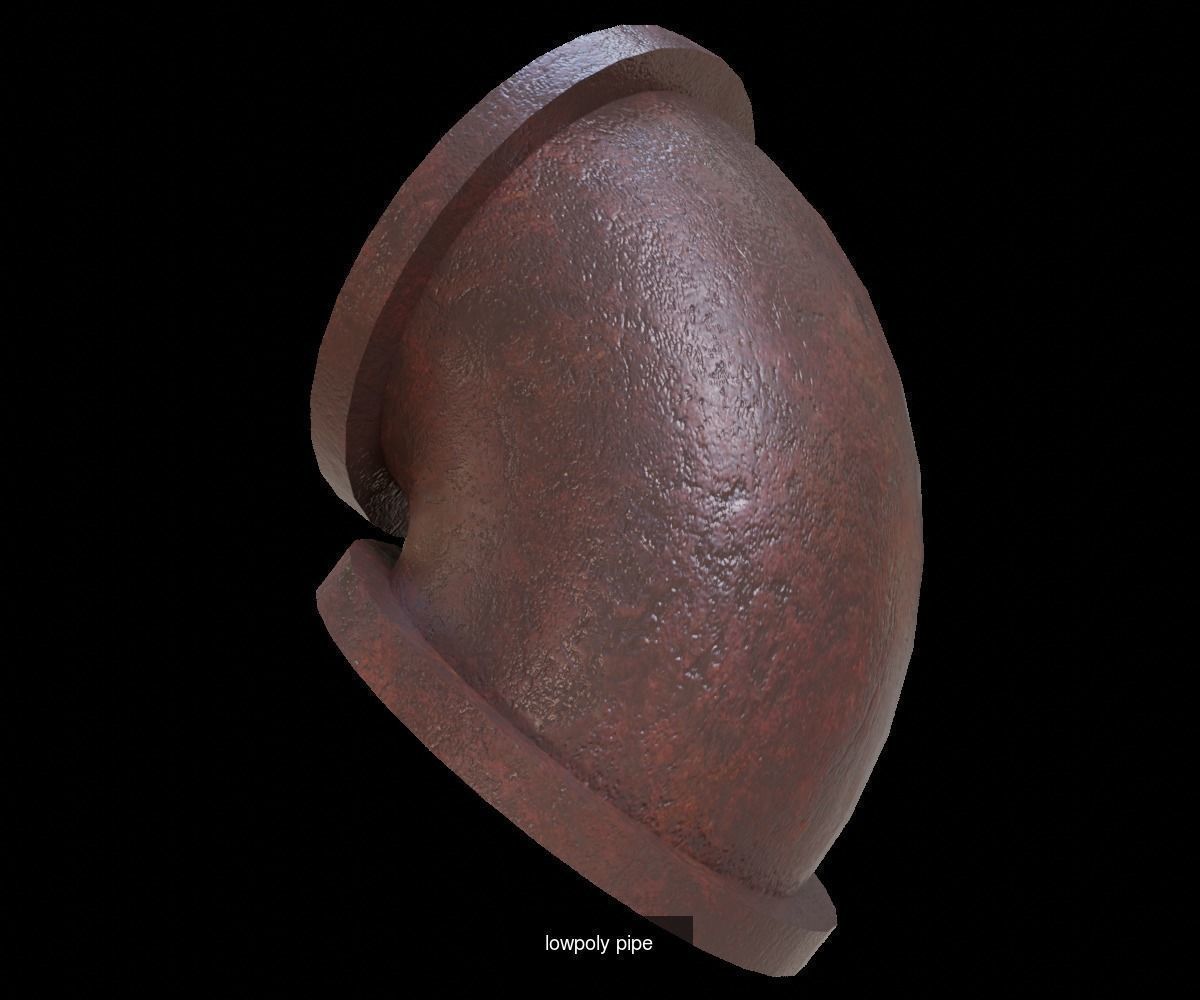 low poly pipes set pipe 3D Model Collection_3