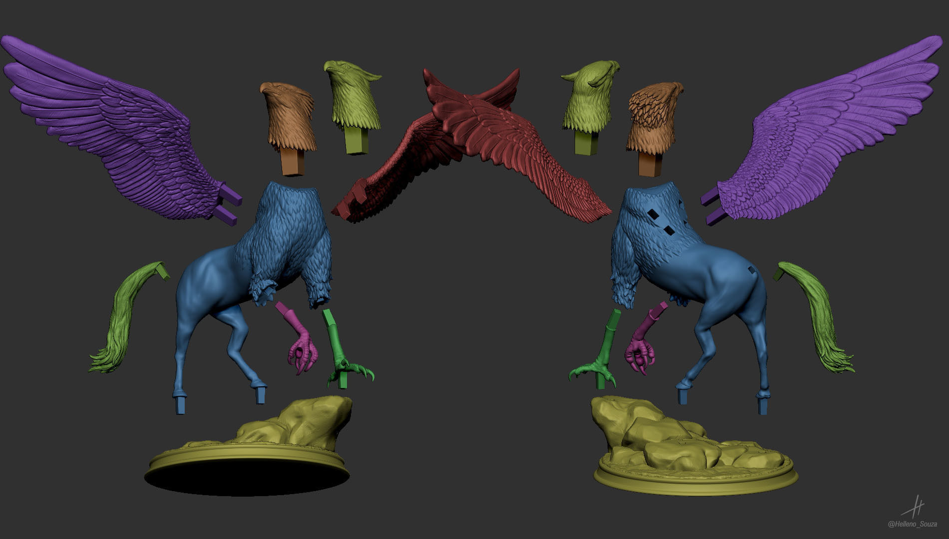 Griffin-Hippogriff harry potter  3D print model_7