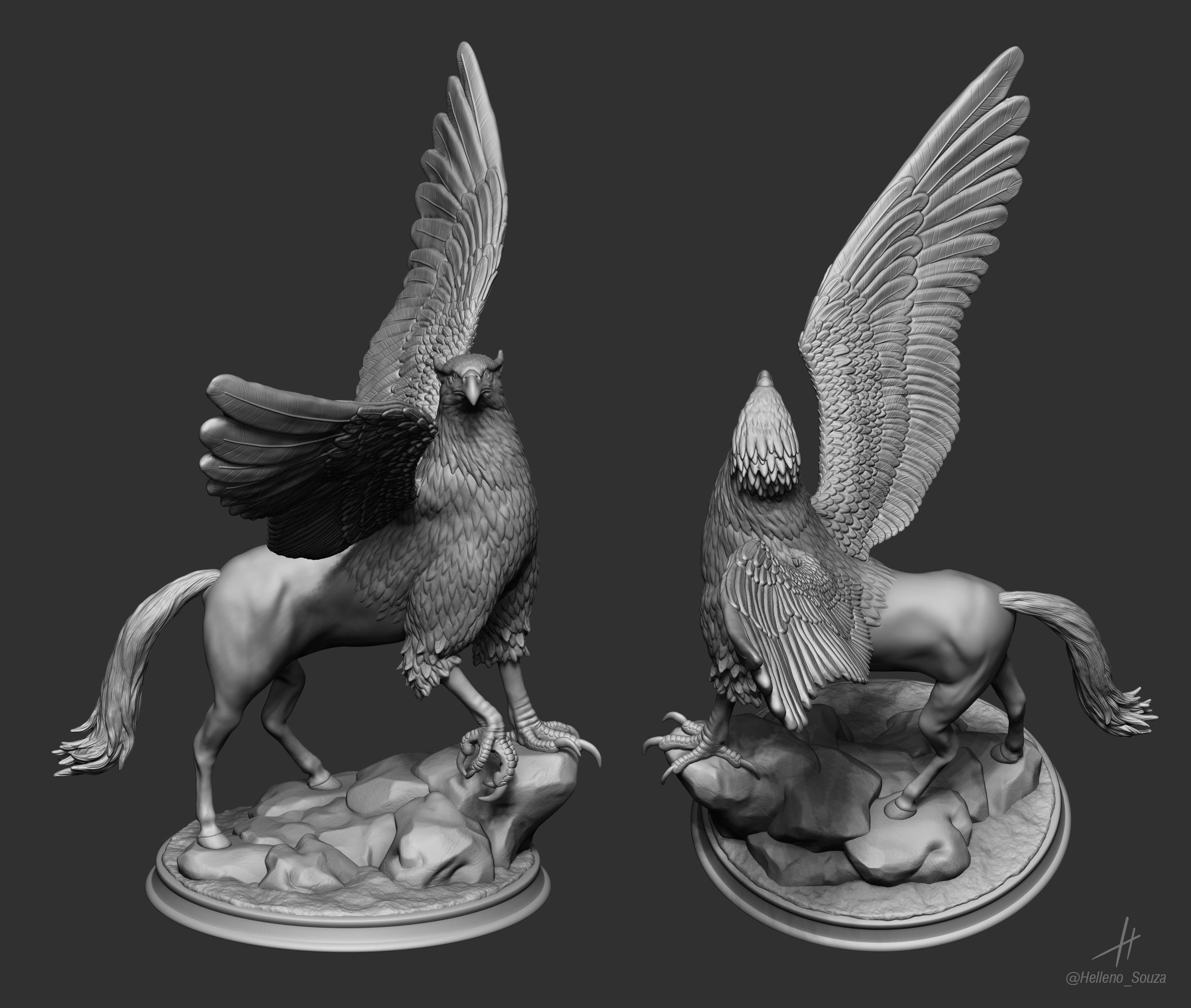 Griffin-Hippogriff harry potter  3D print model_6