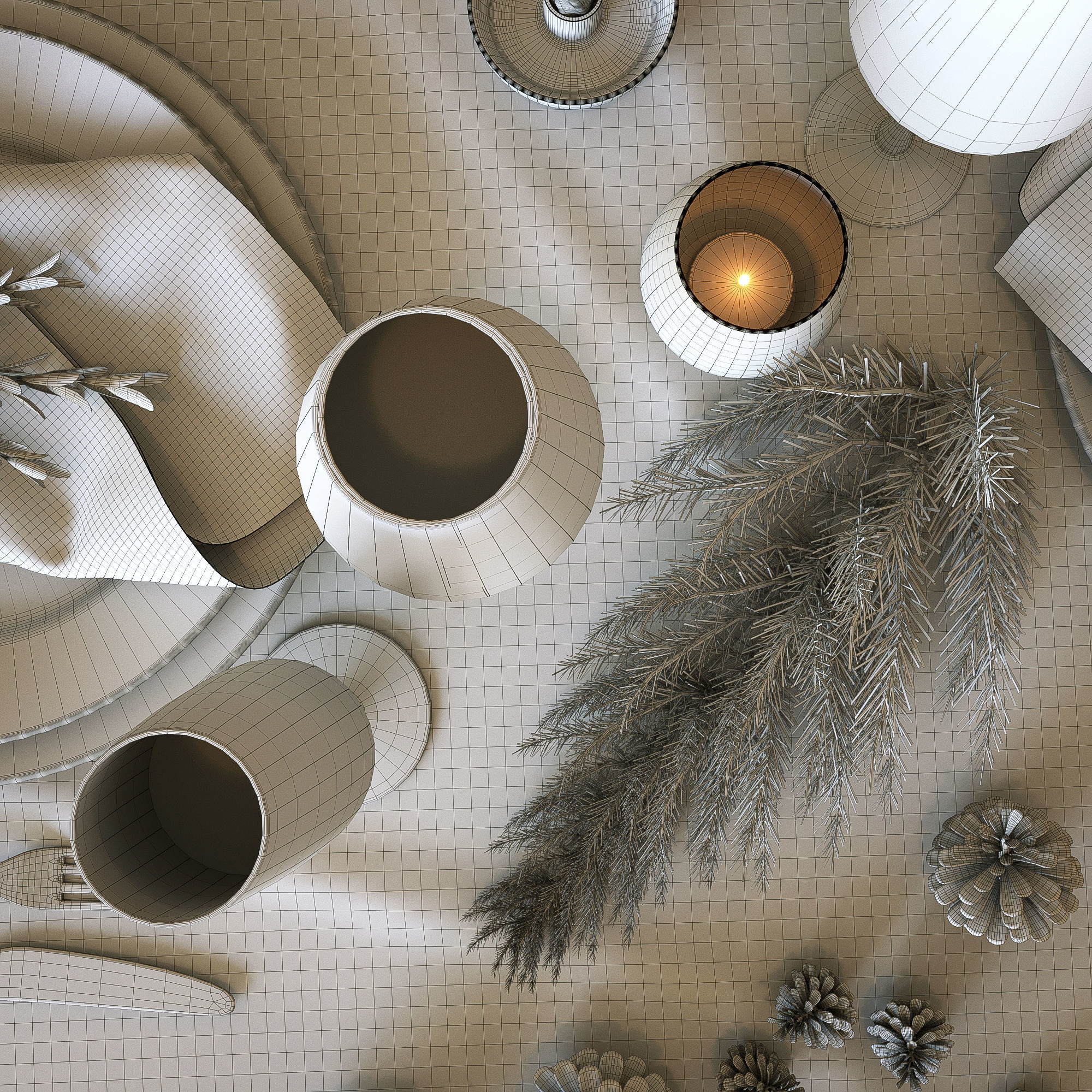 Christmas table setting 3D model_21
