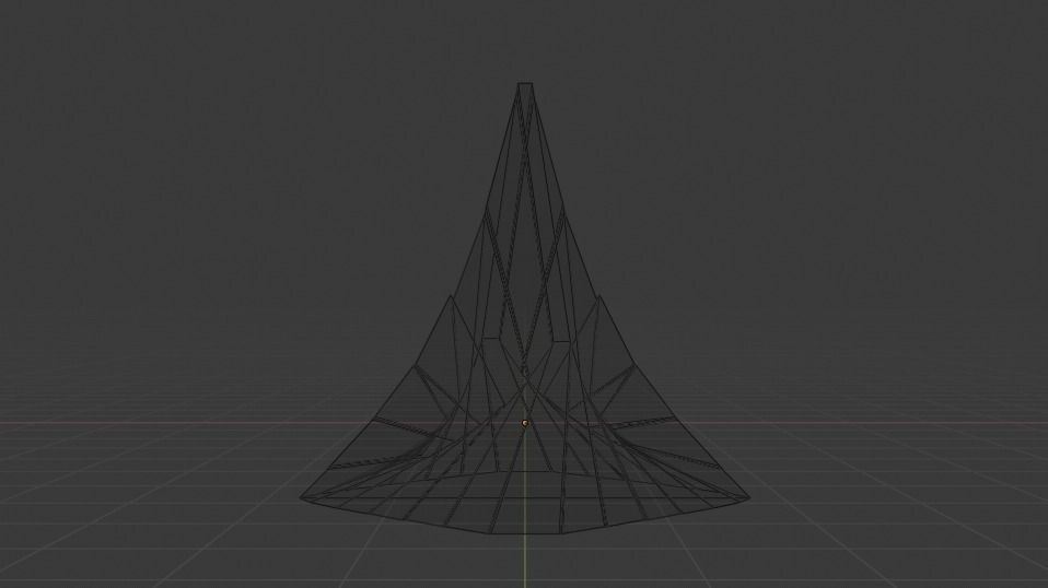 Artistic Decorative Peak Structure Low-poly 3D model_17