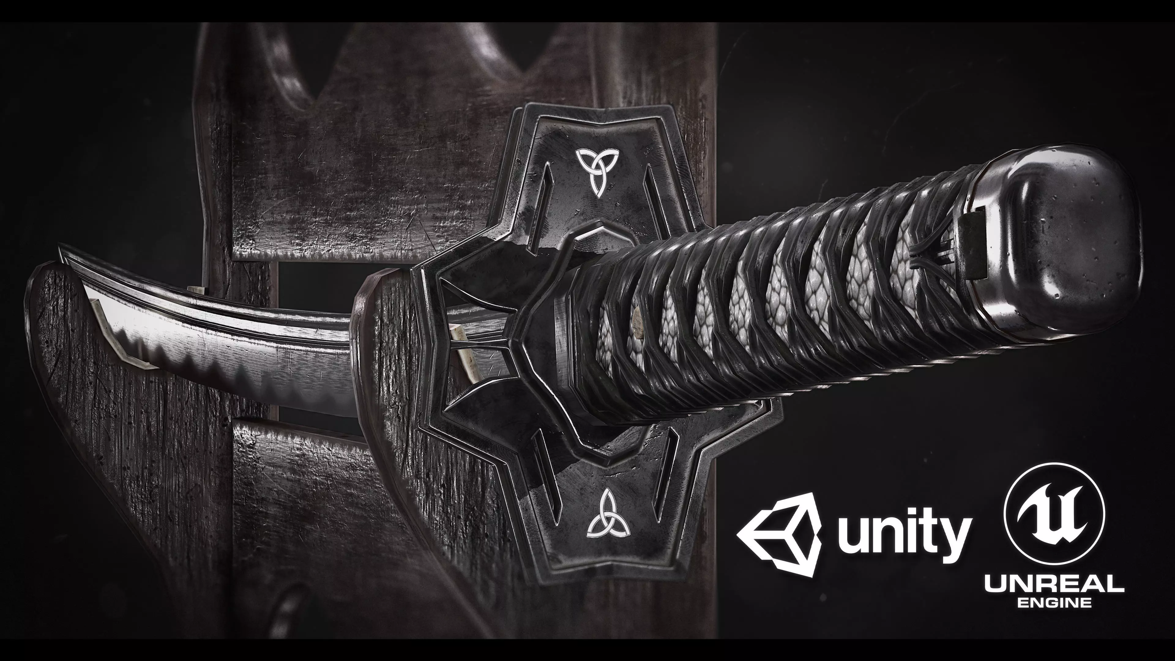 Katana - Game-Ready Model two samurai swords Low-poly 3D model_0