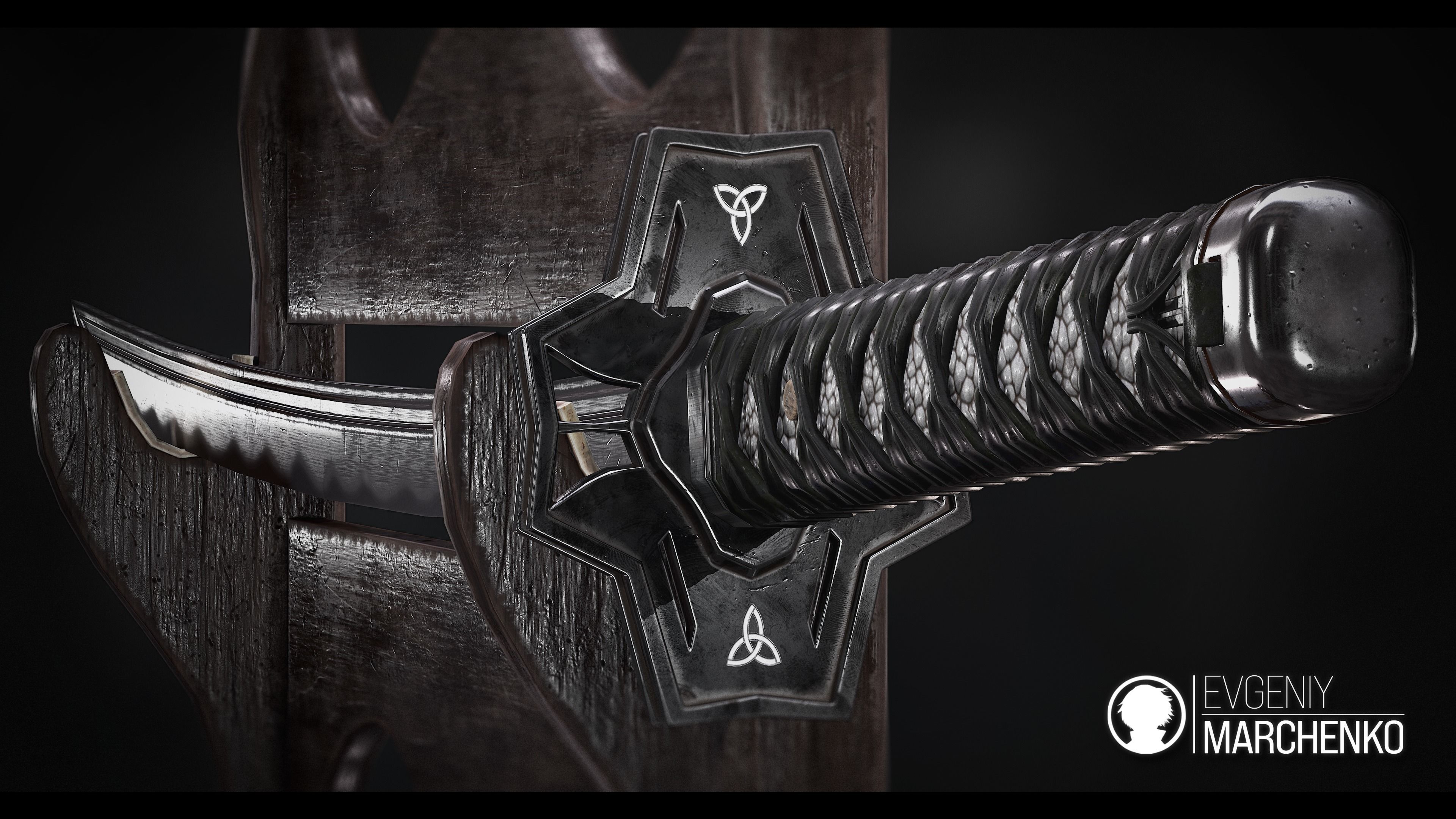 Katana - Game-Ready Model two samurai swords Low-poly 3D model_2