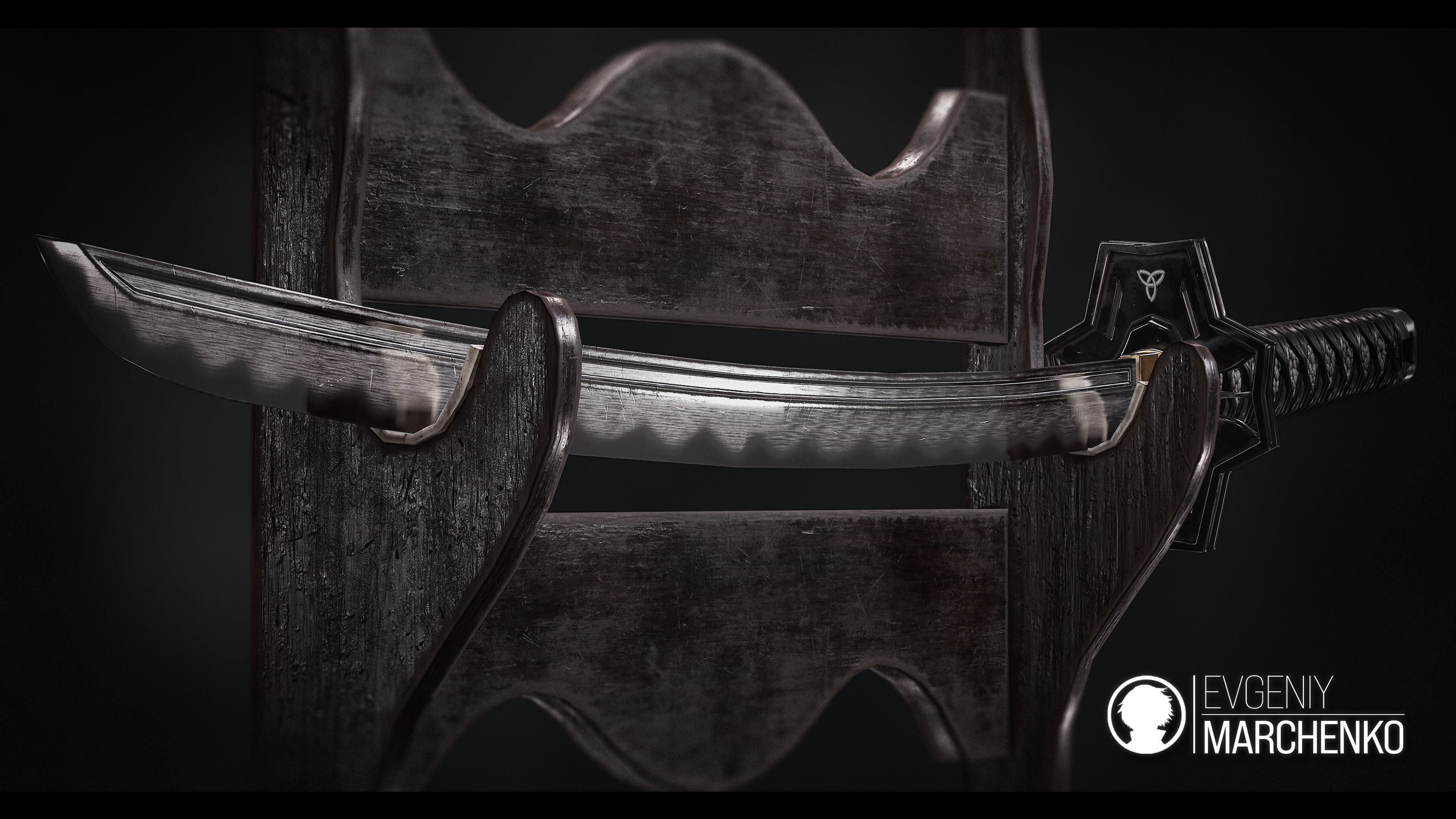 Katana - Game-Ready Model two samurai swords Low-poly 3D model_3