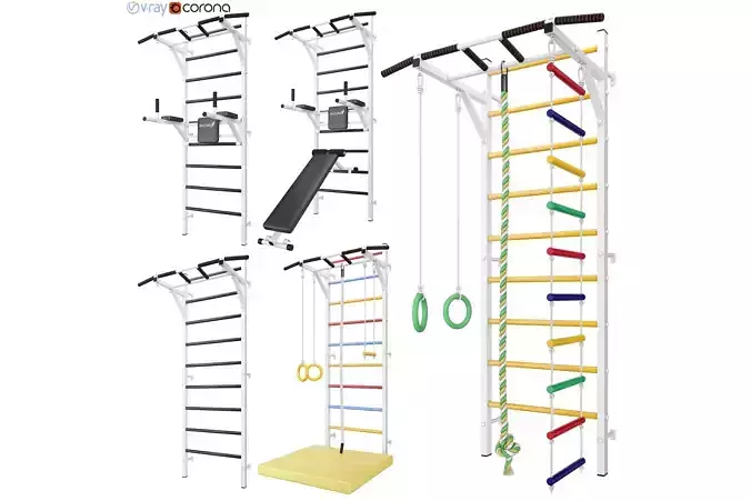 Horizontal sports bar Swedish wall RECORD Monolith 1