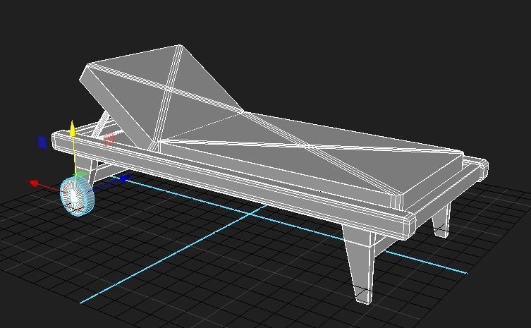 Sunbed Solseng PBR 3D Model Low-poly 3D model_2