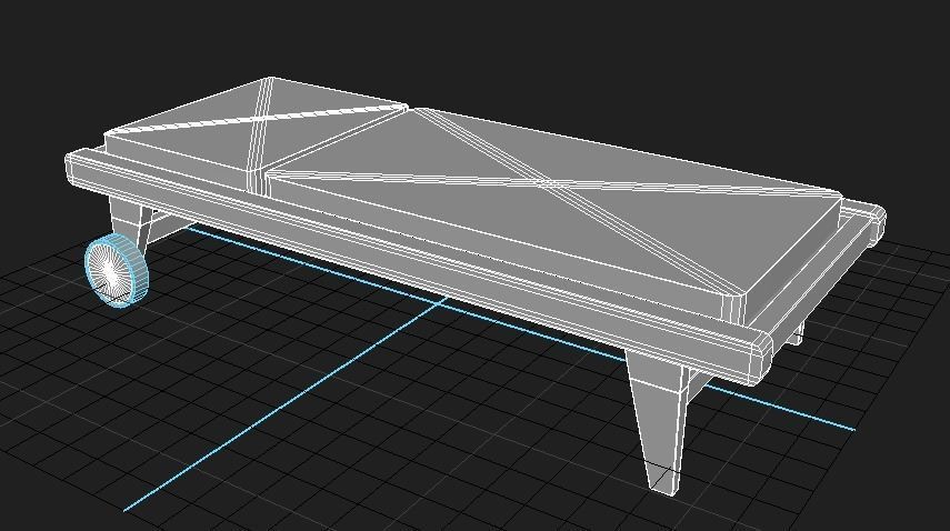 Sunbed Solseng PBR 3D Model Low-poly 3D model_1