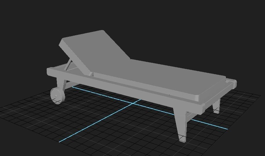 Sunbed Solseng PBR 3D Model Low-poly 3D model_6