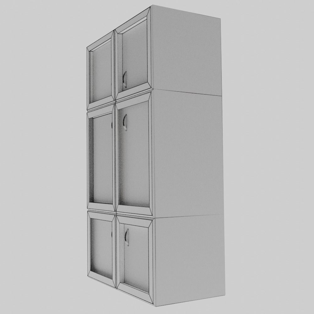 The Wardrobe wooden cabinet with doors and drawers 3D model_7