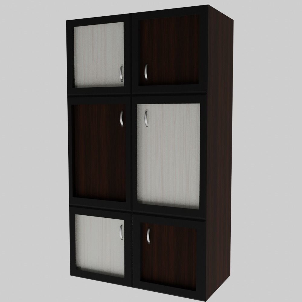 The Wardrobe wooden cabinet with doors and drawers 3D model_3
