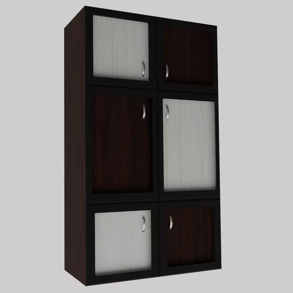 The Wardrobe wooden cabinet with doors and drawers 3D model_0