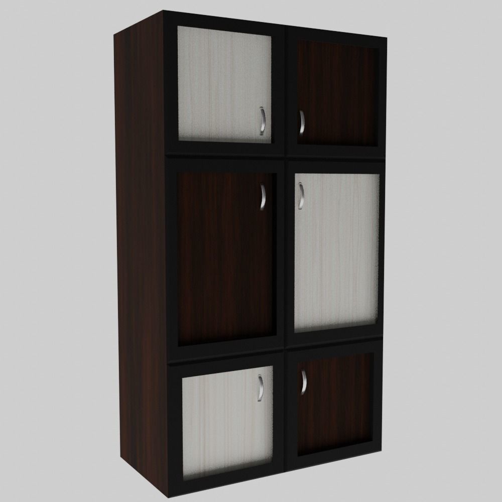The Wardrobe wooden cabinet with doors and drawers 3D model_1